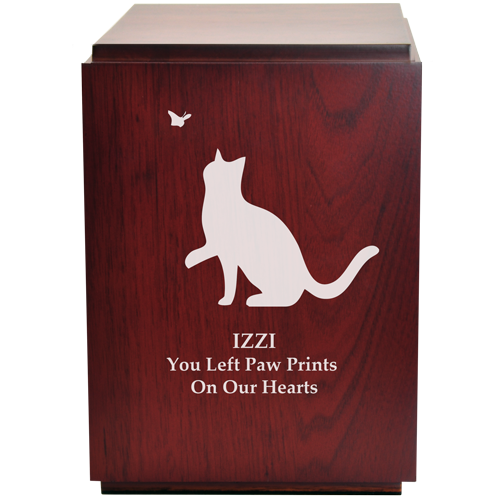 Cherry Finish Upright Pet Urn