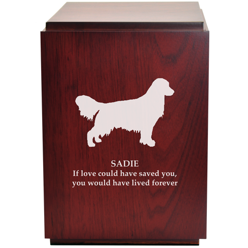 Cherry Finish Upright Pet Urn