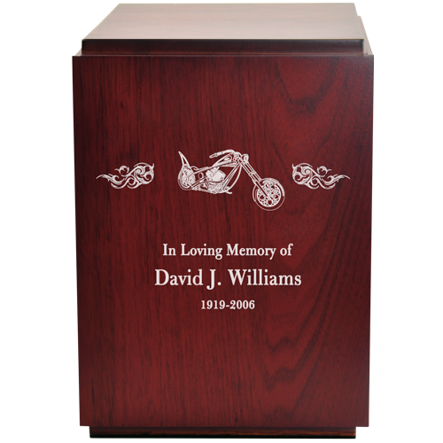 Cherry Finish Upright Wood Cremation Urn