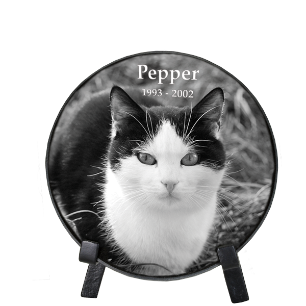 Granite Circle Pet Plaque with Easel — 6in