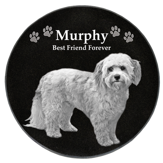 Granite Circle Pet Plaque with Easel — 6in