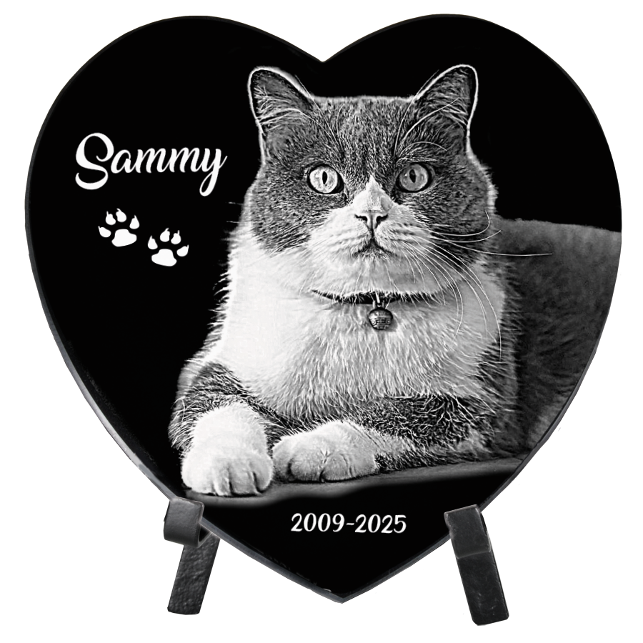 Granite Heart Pet Plaque with Easel
