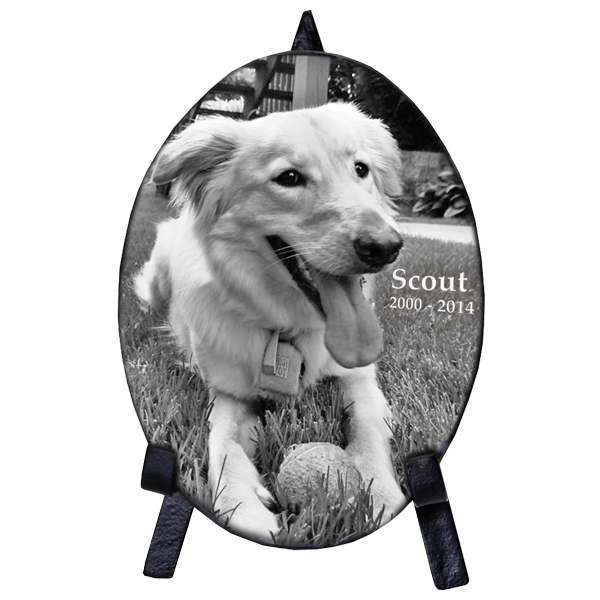 Granite Oval Pet Plaque with Easel