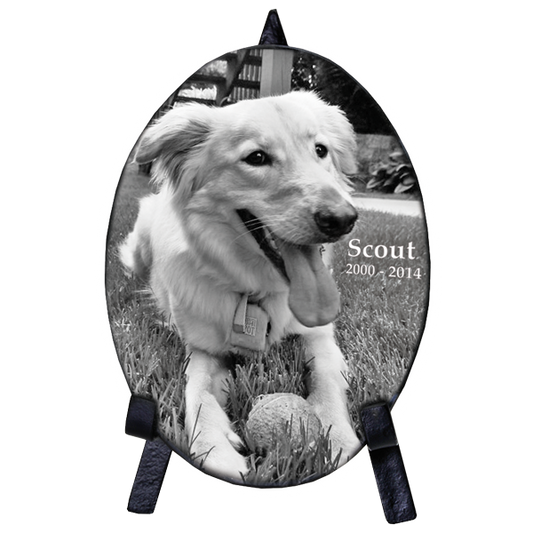 Granite Oval Pet Plaque with Easel