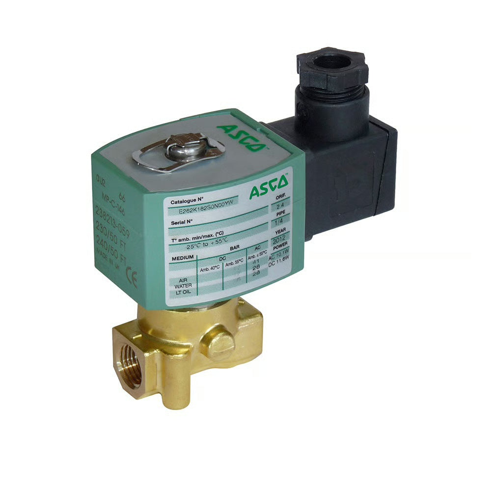 Solenoid Valve - 2-Way NC, 1/4 in, ASCO Red-Hat 8262H078