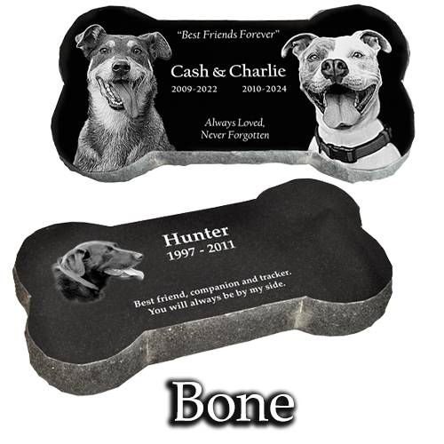 Granite Pet Bone Memorial Marker
