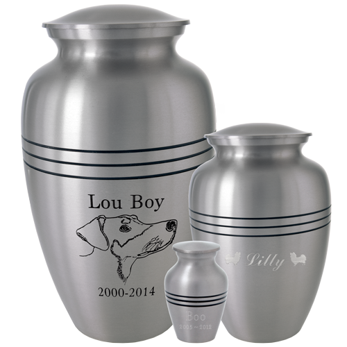 Traditional Pewter Brass Pet Urn