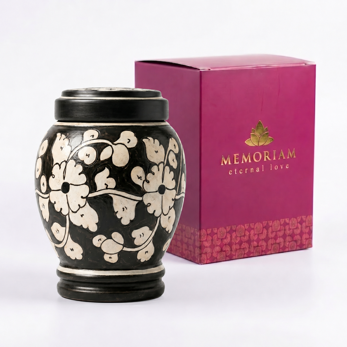 Raven cremation urn packaging