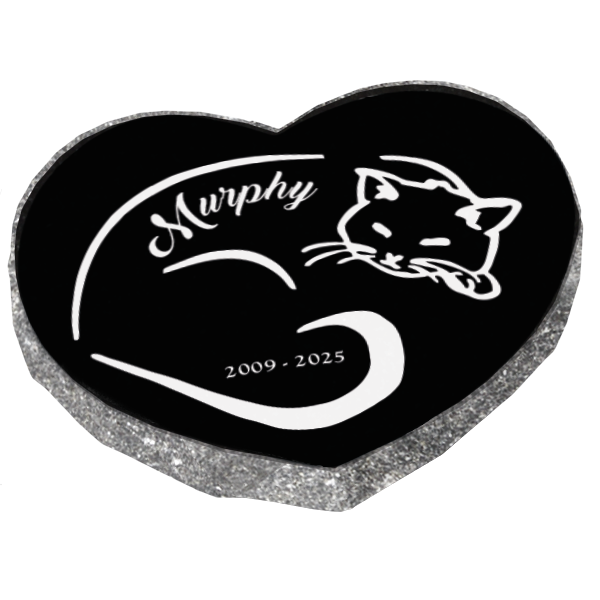 Granite Pet Heart Memorial Marker
