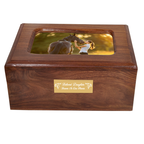 Slider Photo Wood Cremation Urn