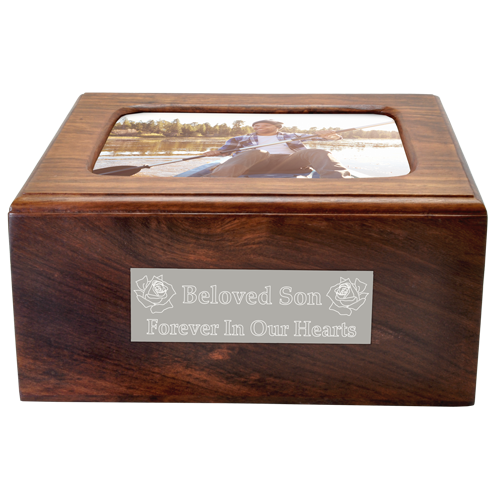 Slider Photo Wood Cremation Urn