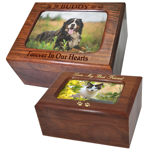 Slider Photo Wood Cremation Pet Urn