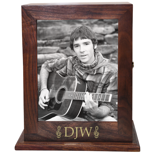 Elegant Photo Display Wood Cremation Urn