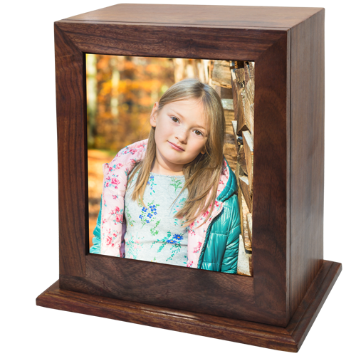 Elegant Photo Display Wood Cremation Urn
