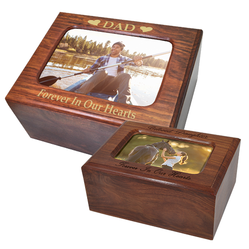 Slider Photo Wood Cremation Urn