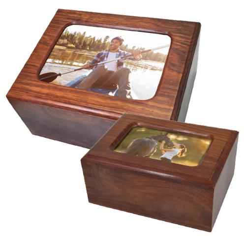 Slider Photo Wood Cremation Urn