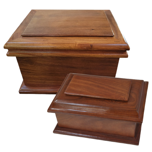 Stepped Lid Hardwood Cremation Urn