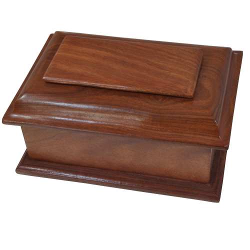 Stepped Lid Hardwood Cremation Urn