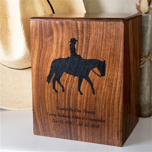 Upright Hardwood Cremation Urn