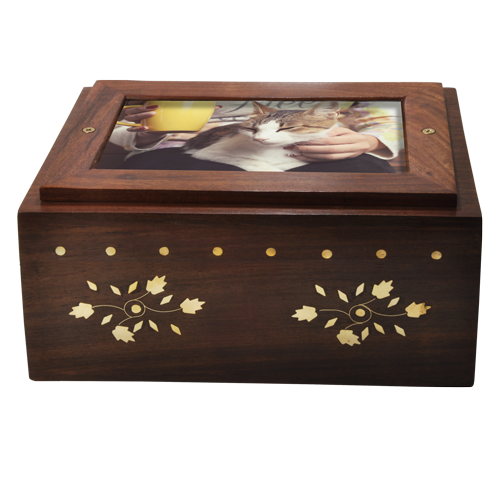 Solid Hardwood Pet Urn with Photo Display