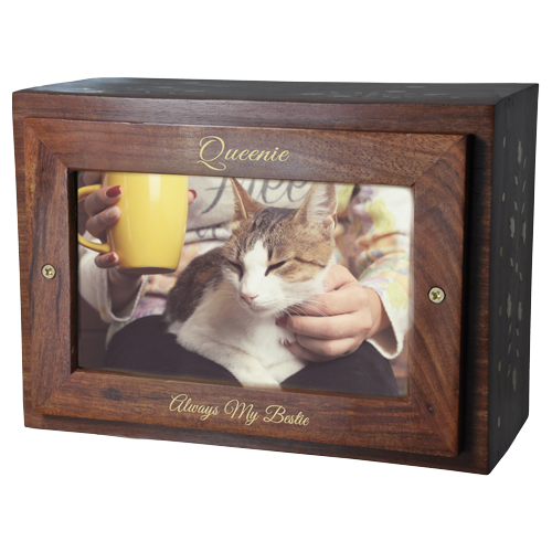 Solid Hardwood Pet Urn with Photo Display