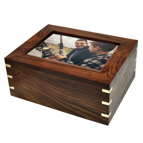 Large Horizontal Frame Wood Cremation Urn