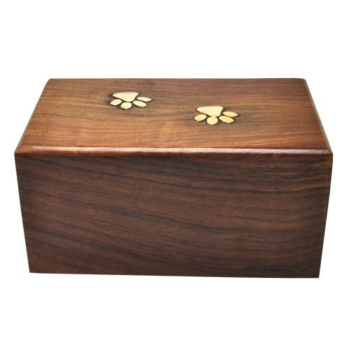 Paw Prints Wood Pet Urn