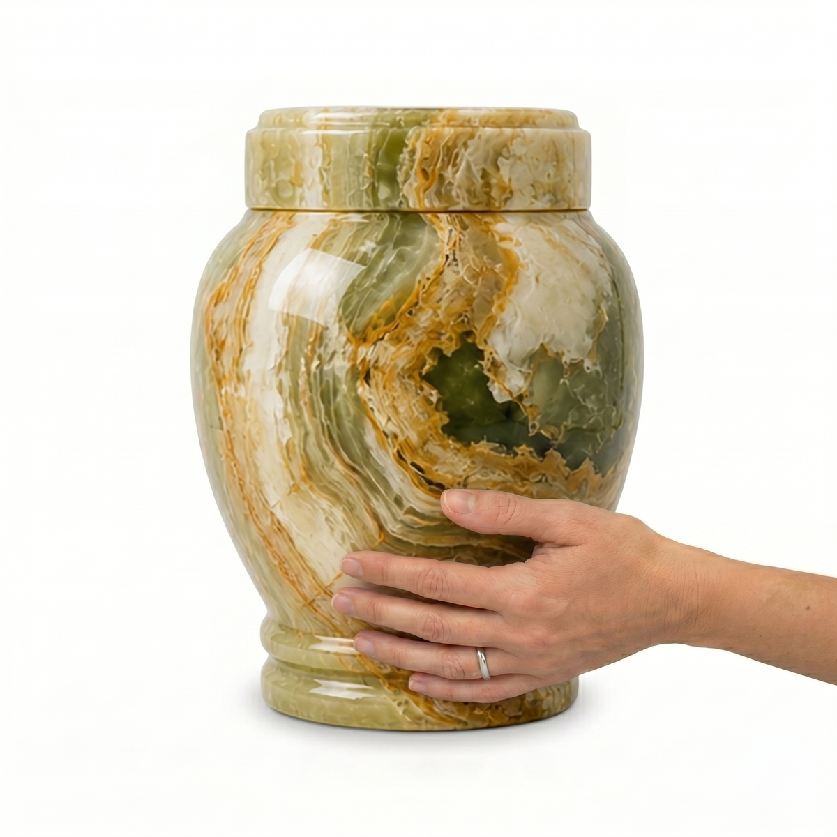 Silas cremation urn, 4.0 size scale view