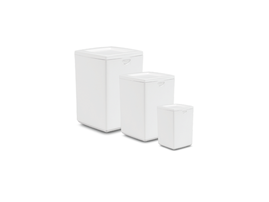 Starmark white Sure~Lock temporary urns in X-Small, Small and Medium sizes.