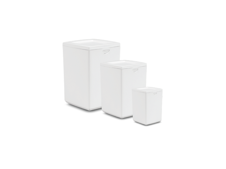 Starmark white Sure~Lock temporary urns in X-Small, Small and Medium sizes.