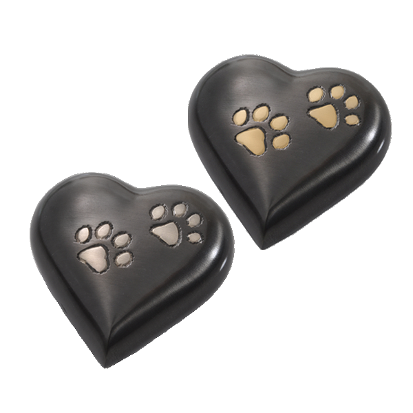 Pawprint Heart Keepsake Pet Urn