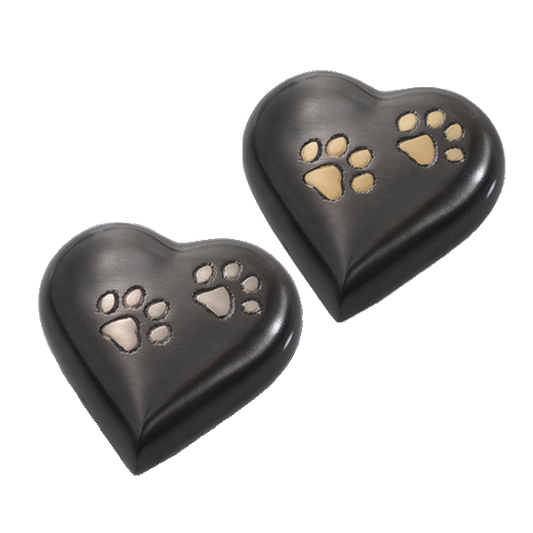 Pawprint Heart Keepsake Pet Urn