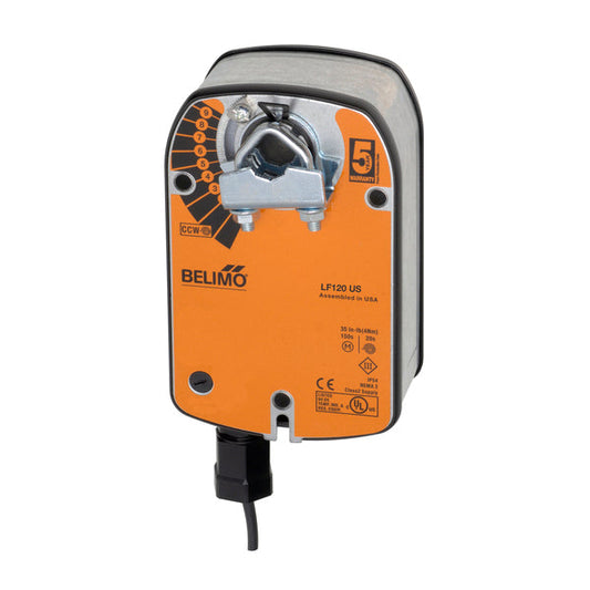 Belimo LF120 US spring-return damper actuator, 35 in-lb, 120V on/off