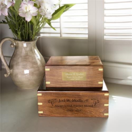 Solid Hardwood Box Cremation Urn